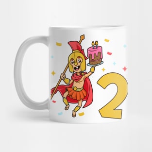 I am 2 with Spartan - kids birthday 2 years old Mug